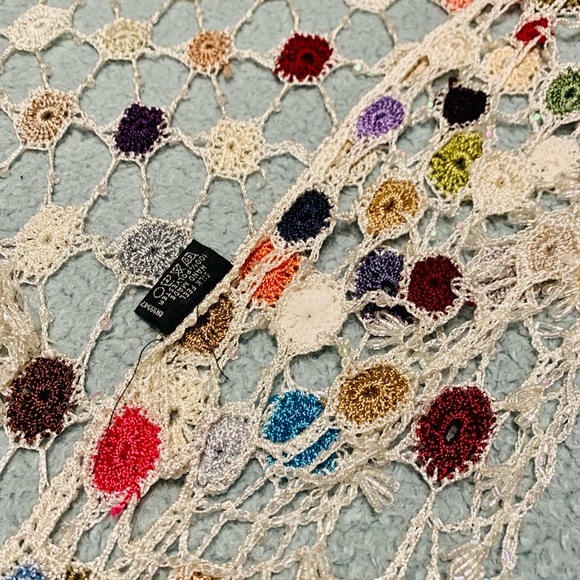 Gorgeous multicolor beaded shawl. - Picture 2 of 3